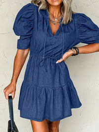 Drawstring High Waist Puff Sleeve Denim Mini Dress - Update AvenueDenim Dresses & SkirtsTrendsi1001005535487071001005535487071e20d98a - e8bd - 401d - 8703 - 26a9bddf1f0b - Max - OriginNavy