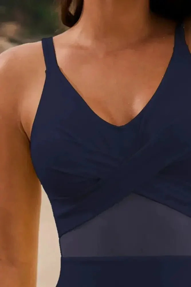 Drawstring Ruched V - Neck One - Piece Swimwear - Update AvenueVacation StyleTrendsi100100348341605100100348341605c43df57d - c317 - 4d10 - 807a - 9d4cbf9c24d3 - MaxDark Navy