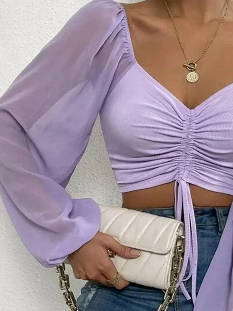 Drawstring Sweetheart Neck Cropped Top - Update AvenueTrendsi100101371356101100101371356101c45dd44b5791423d946b22d527e4ebef - MaxLavender