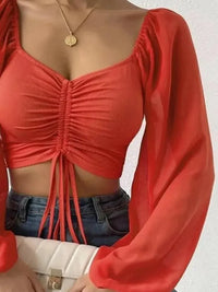 Drawstring Sweetheart Neck Cropped Top - Update AvenueTrendsi1001013713585641001013713585644492b2fb267e47aab42cf85d9ab1fcb0 - MaxRed Orange