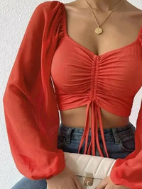 Drawstring Sweetheart Neck Cropped Top - Update AvenueTrendsi100101371358564100101371358564965a71fecba44e11af98f59a3e63c5dd - MaxRed Orange