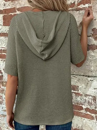 Drawstring Waffle - Knit Short Sleeve Hooded Top - Update AvenueT-ShirtsTrendsi10010046516169610010046516169681405a26 - 937d - 4d42 - adac - 2d9a2a4b4c55 - Max - OriginMoss