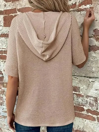 Drawstring Waffle - Knit Short Sleeve Hooded Top - Update AvenueT-ShirtsTrendsi1001004651621151001004651621155ea12d59 - f802 - 473d - 8a57 - b07eaaf052f2 - Max - OriginCamel