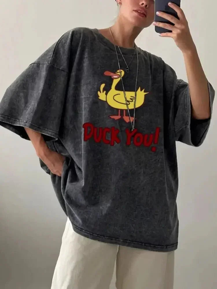 Duck Graphic Oversized Round Neck T-Shirt - Update AvenueT-ShirtsTrendsi100100440524917100100440524917714e5c39168e40d1a62fe19f573b1766 - Max - OriginBlack