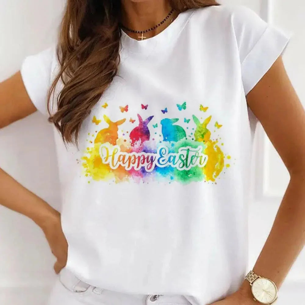 Easter T-shirt women's European size Easter short - sleeved spot tops rabbit print tops European and American plus size women - Update AvenueUpdate Avenues211773282591001Easter T-shirt women's European size Easter short - sleeved spot tops rabbit print tops European and American plus size women - Update AvenuesS