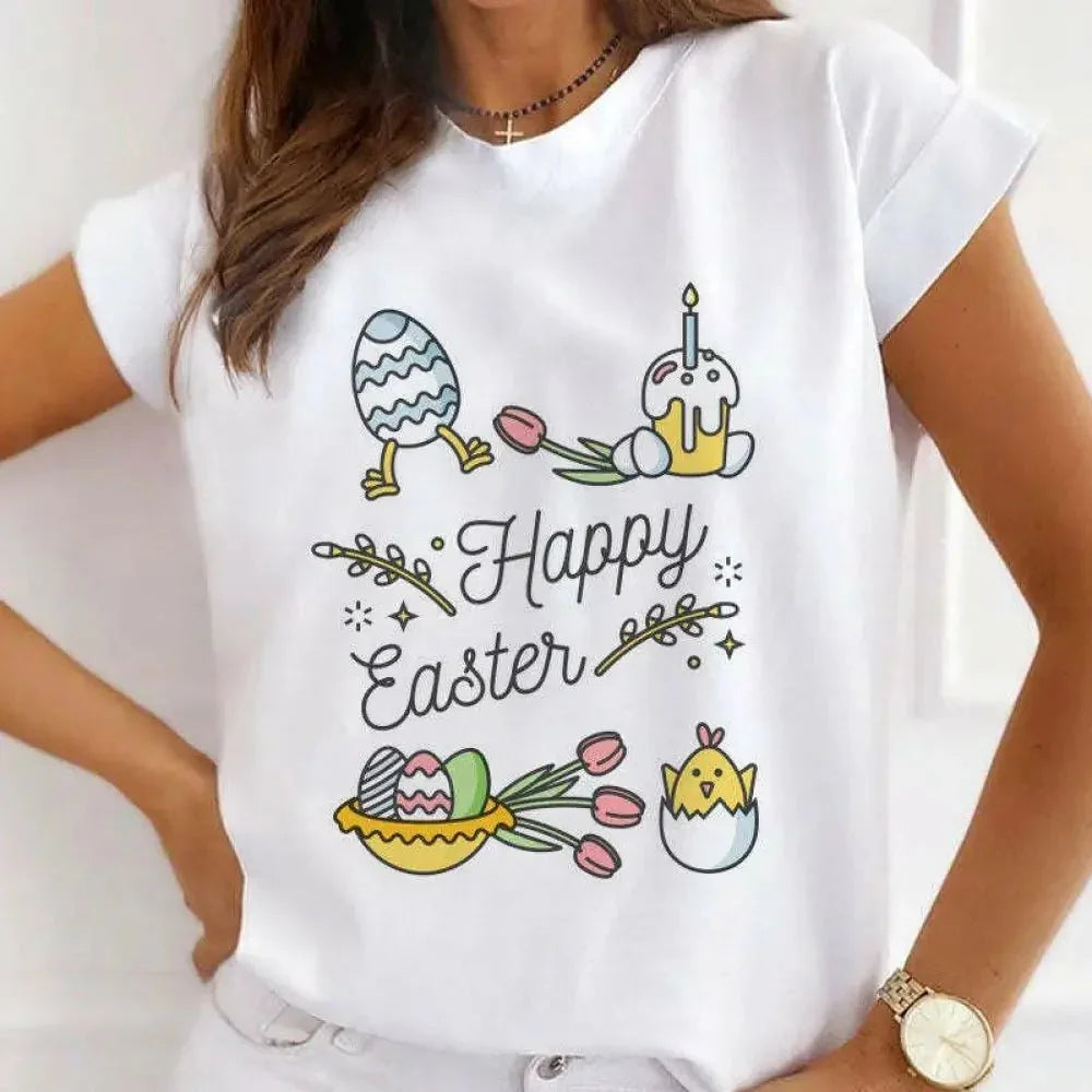 Easter T-shirt women's European size Easter short - sleeved spot tops rabbit print tops European and American plus size women - Update AvenueUpdate Avenues211773282591001Easter T-shirt women's European size Easter short - sleeved spot tops rabbit print tops European and American plus size women - Update AvenuesS