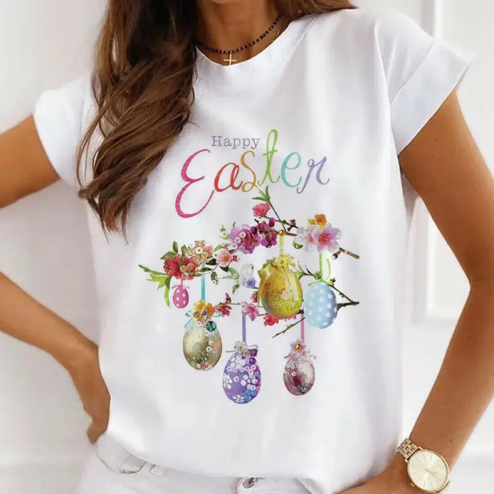 Easter T-shirt women's European size Easter short - sleeved spot tops rabbit print tops European and American plus size women - Update AvenueUpdate Avenues211773282591001Easter T-shirt women's European size Easter short - sleeved spot tops rabbit print tops European and American plus size women - Update AvenuesS