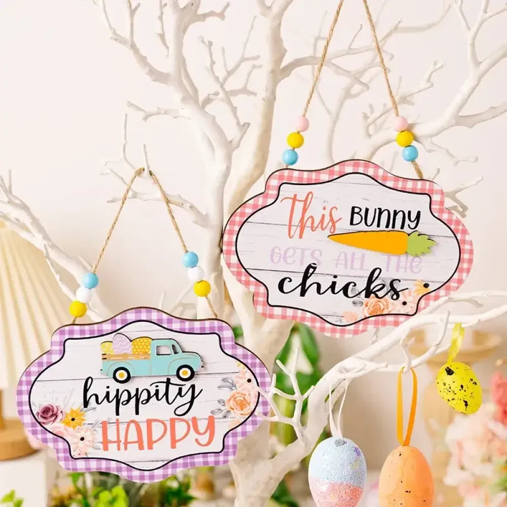 Easter Wooden Bead Hanging Widget