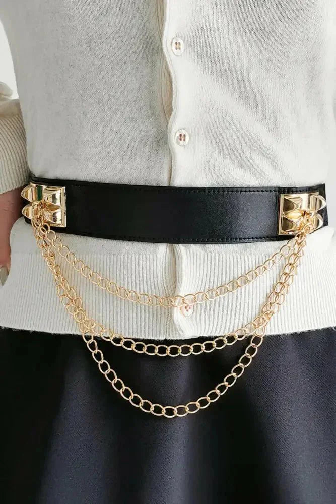 Elastic Belt with Chain - Update AvenueTrendsi101300215175453101300215175453Elastic Belt with ChainBlack