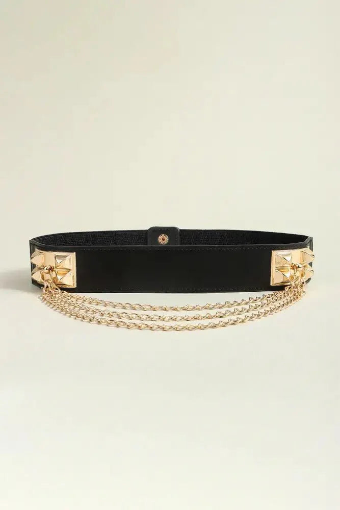 Elastic Belt with Chain - Update AvenueTrendsi101300215175453101300215175453Elastic Belt with ChainBlack