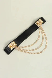 Elastic Belt with Chain - Update AvenueTrendsi101300215175453101300215175453Elastic Belt with ChainBlack