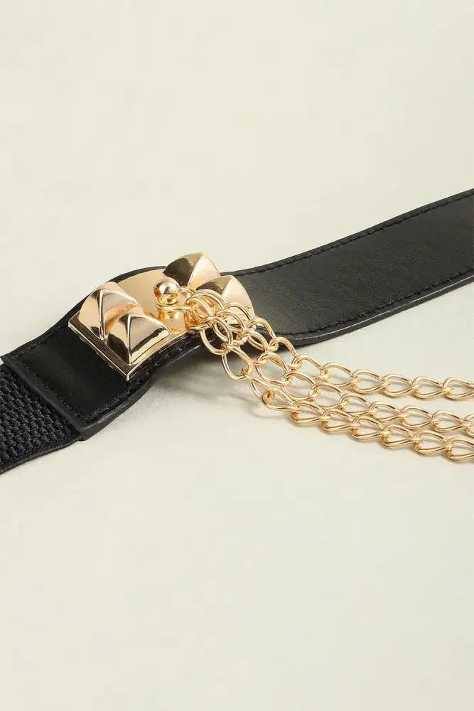 Elastic Belt with Chain - Update AvenueTrendsi101300215175453101300215175453Elastic Belt with ChainBlack