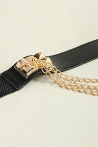 Elastic Belt with Chain - Update AvenueTrendsi101300215175453101300215175453Elastic Belt with ChainBlack