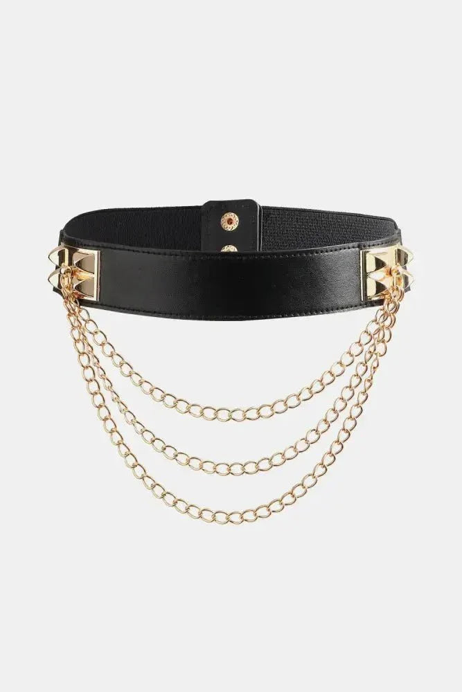 Elastic Belt with Chain - Update AvenueTrendsi101300215175453101300215175453Elastic Belt with ChainBlack