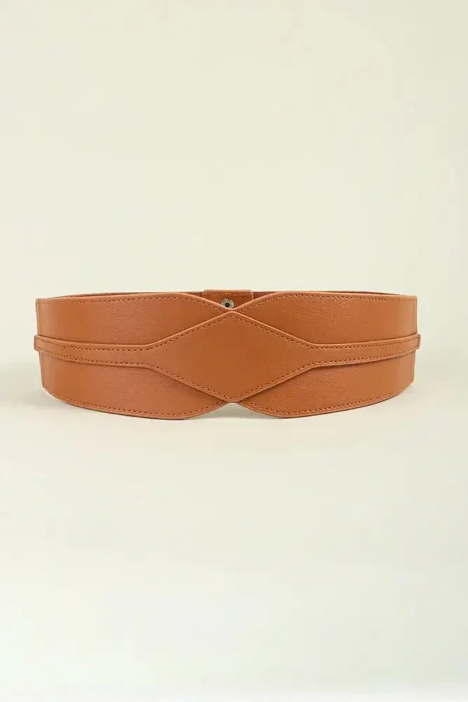 Elastic Wide PU Belt - Update AvenueTrendsi100100736218567100100736218567Elastic Wide PU BeltCaramel
