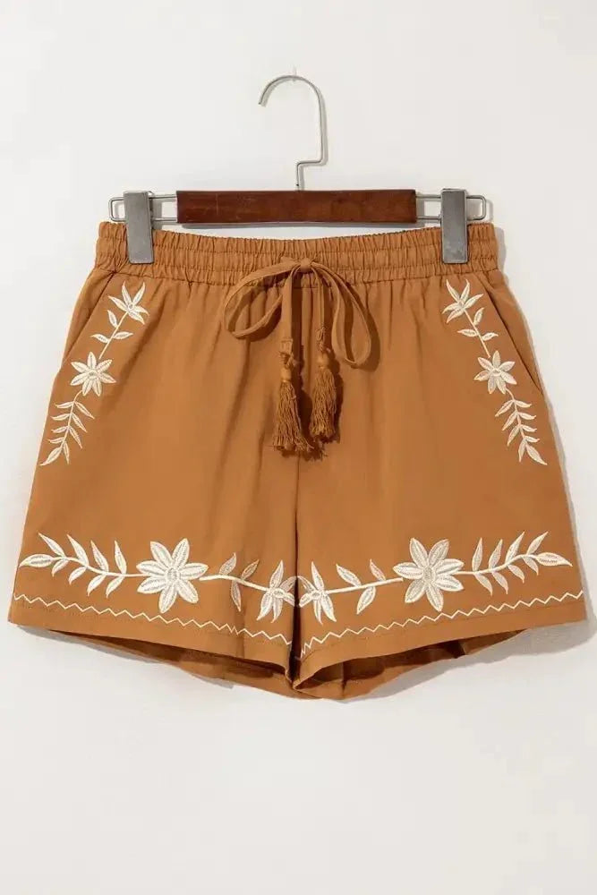 Embroidered Boho Tasseled Drawstring Elastic Waist Casual Shorts - Update AvenueBoho VibesTrendsi1001005276930201001005276930206e5be1cd - c87c - 48b1 - 8b1b - 399f2e3f4ce7 - Max - OriginCaramel