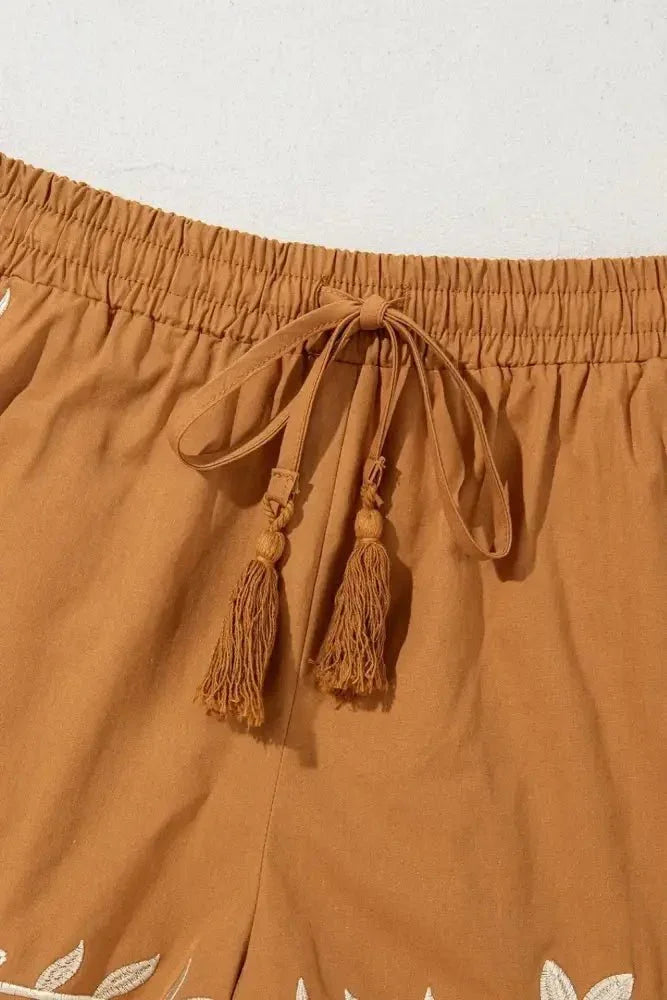 Embroidered Boho Tasseled Drawstring Elastic Waist Casual Shorts - Update AvenueBoho VibesTrendsi1001005276930201001005276930207ef6a340 - 0429 - 48e9 - b827 - 1f2ee76b2943 - Max - OriginCaramel