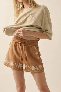 Embroidered Boho Tasseled Drawstring Elastic Waist Casual Shorts - Update AvenueBoho VibesTrendsi10010052769302010010052769302066a0b137 - ee89 - 46dc - a9d5 - 7d37d630f0aa - Max - OriginCaramel