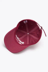 Embroidered Graphic Adjustable Baseball Cap - Update AvenueTrendsi101300204189624101300204189624Embroidered Graphic Adjustable Baseball CapDeep Red