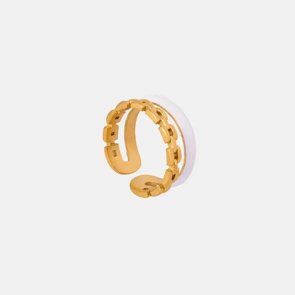 Enamel 18K Gold - Plated Open Ring - Update AvenueRingTrendsi100500934311024100500934311024Enamel 18K Gold - Plated Open RingGold