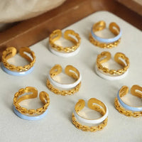 Enamel 18K Gold - Plated Open Ring - Update AvenueRingTrendsi100500934312763100500934312763Enamel 18K Gold - Plated Open RingSilver