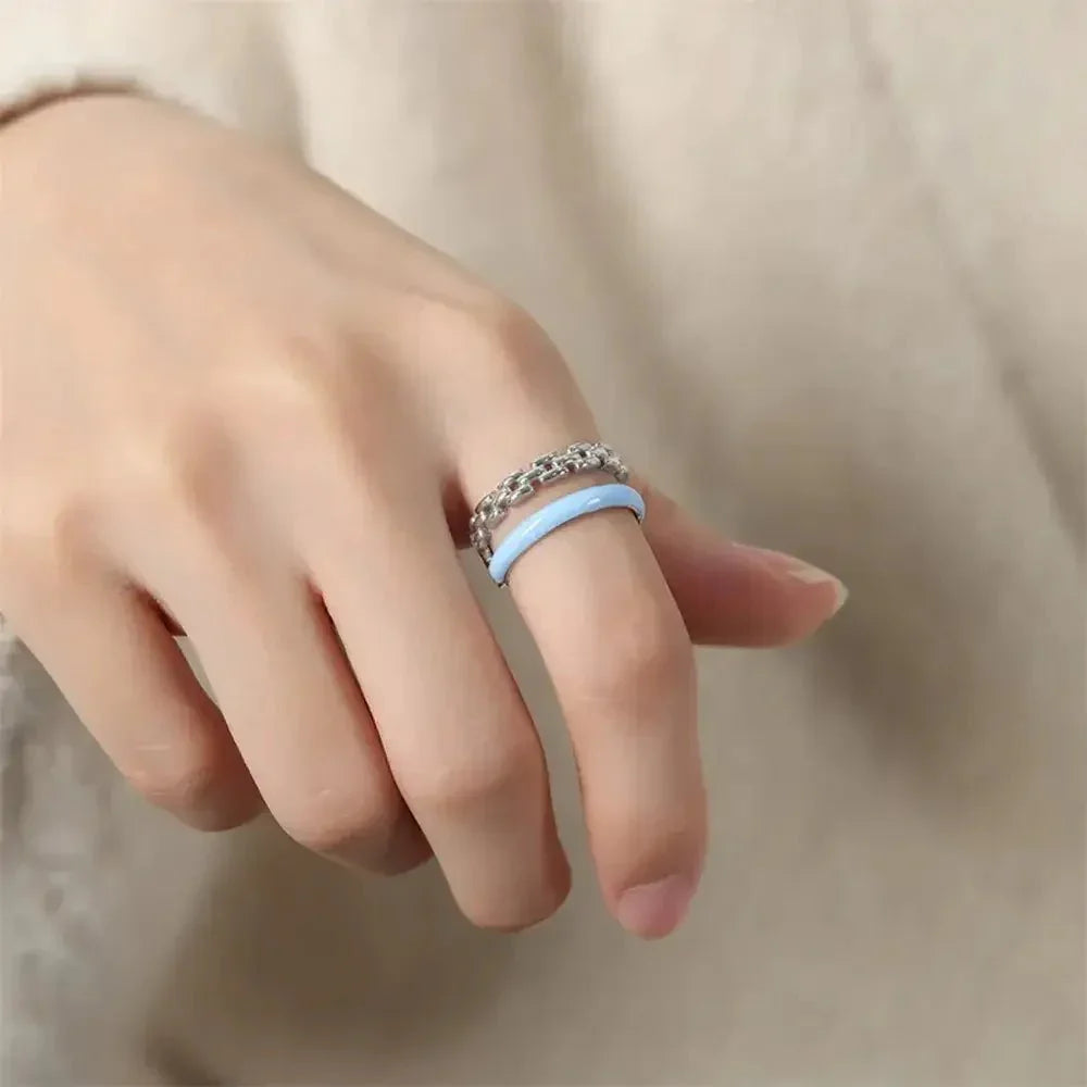 Enamel 18K Gold - Plated Open Ring - Update AvenueRingTrendsi100500934312763100500934312763Enamel 18K Gold - Plated Open RingSilver
