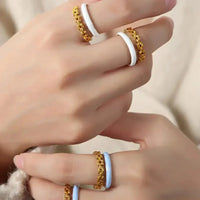 Enamel 18K Gold - Plated Open Ring - Update AvenueRingTrendsi100500934312763100500934312763Enamel 18K Gold - Plated Open RingSilver