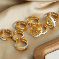 Enamel 18K Gold - Plated Open Ring - Update AvenueRingTrendsi100500934312763100500934312763Enamel 18K Gold - Plated Open RingSilver