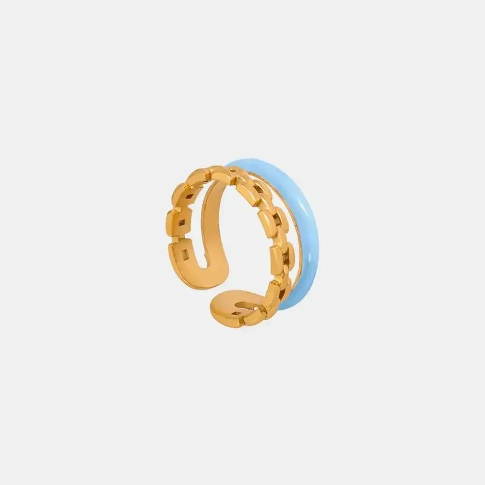 Enamel 18K Gold - Plated Open Ring - Update AvenueRingTrendsi100500934313357100500934313357Enamel 18K Gold - Plated Open RingLight Blue