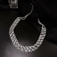 European and American simple full diamond necklace trendy fashion exaggerated personality clavicle chain net celebrity wholesale simple neck accessories women - Update AvenueUpdate Avenues211328819040001European and American simple full diamond necklace trendy fashion exaggerated personality clavicle chain net celebrity wholesale simple neck accessories womenSilver