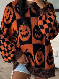 Exposed Seam Pumpkin Round Neck Long Sleeve Sweater - Update AvenueHalloweenTrendsi1001000506314261001000506314266a1582c0 - f0a5 - 4a21 - 95b7 - 1d399fea5234 - MaxOchre