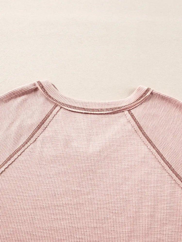 Exposed Seam Ribbed Knit V Neck Top - Update AvenueDaily EssentialsTrendsi100100144504692100100144504692a1ed30efc78446cb99768ad0f6bfeb43 - Max - OriginDusty Pink