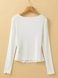 Exposed Seam Slim Fit Long Sleeve Top - Update AvenueT-ShirtsTrendsi100100070663306100100070663306eccb240f430b455085b4bfafa5b4a7fa - Max - OriginWhite