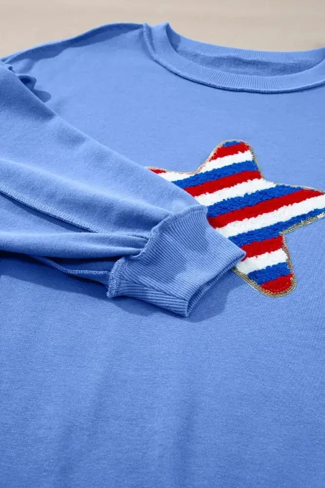 Exposed Seam Star Long Sleeve Sweatshirt - Update AvenueHonor the Stars and StripesTrendsi10010000125151010010000125151060d7dfea - fd22 - 4fcf - 9fcc - 662db0dc2823 - MaxLight Blue