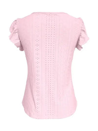Eyelet Button - Front Flutter Sleeve Top - Update AvenueT-ShirtsTrendsi1001005366565671001005366565673d30de45 - d821 - 4582 - b83d - 844284f1017c - Max - OriginPink
