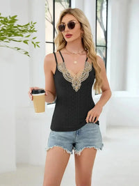 Eyelet Double Strap Cami - Update AvenueTrendsi10010044127205410010044127205402cb079e1c5042239888db80caefd780 - Max - OriginBlack