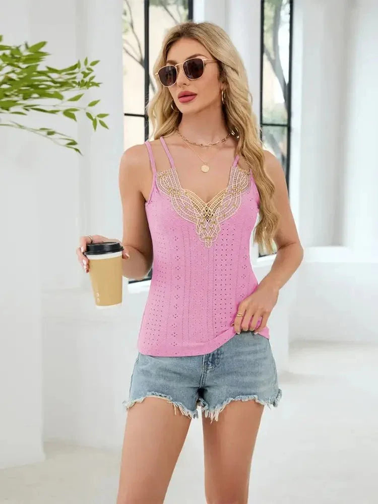 Eyelet Double Strap Cami - Update AvenueTrendsi100100441273316100100441273316849afc665e6f4b4e8b72fda946a206e6 - Max - OriginPink
