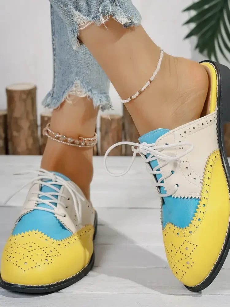 Eyelet Lace Up Slip-Ons