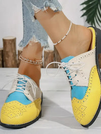 Eyelet Lace Up Slip-Ons