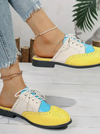 Eyelet Lace Up Slip-Ons