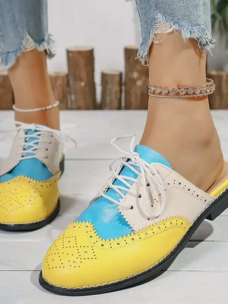 Eyelet Lace Up Slip-Ons