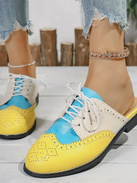 Eyelet Lace Up Slip-Ons