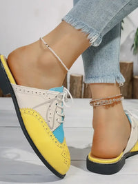 Eyelet Lace Up Slip-Ons