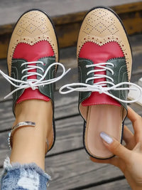 Eyelet Lace Up Slip-Ons