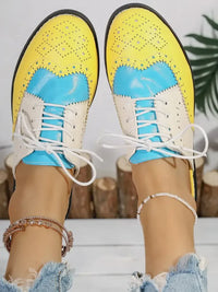 Eyelet Lace Up Slip-Ons