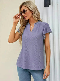 Eyelet Notched Short Sleeve T-Shirt - Update AvenueT-ShirtsTrendsi100100453003831100100453003831da7211394c5c415ea7f124311cab1bef - Max - OriginPurple
