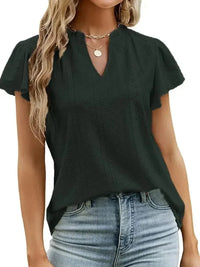 Eyelet Notched Short Sleeve T-Shirt - Update AvenueT-ShirtsTrendsi1001004530062571001004530062574f99d875 - 8b93 - 496e - a8e2 - 5fc52ef00d43 - Max - OriginBlack