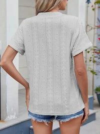Eyelet Notched Short Sleeve Top - Update AvenueT-ShirtsTrendsi100100243823015100100243823015c6b3e3fc - adf2 - 4733 - 8f68 - 50ad6ba1fc83 - Max - OriginLight Gray