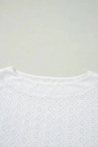 Eyelet Pattern Boat Neck Casual Tee - Update AvenueT-ShirtsTrendsi1001009383093941001009383093948bfbef85 - ce2c - 4f77 - 99a7 - 6f206104c301 - Max - OriginWhite