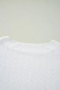 Eyelet Pattern Boat Neck Casual Tee - Update AvenueT-ShirtsTrendsi1001009383093941001009383093944d0b624a - 717e - 4b4a - a1dd - 7adcfdac9a0a - Max - OriginWhite